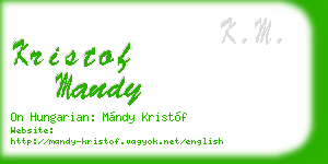 kristof mandy business card